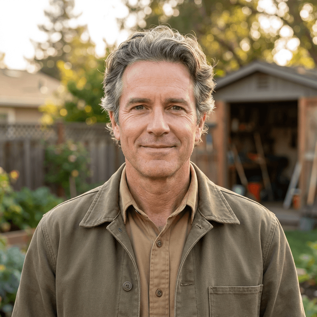 Robert Hayes beside his professionally cleaned grill